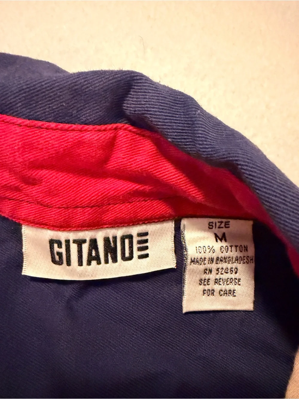 Gitano  Vintage Navy and Red Casual Shirt